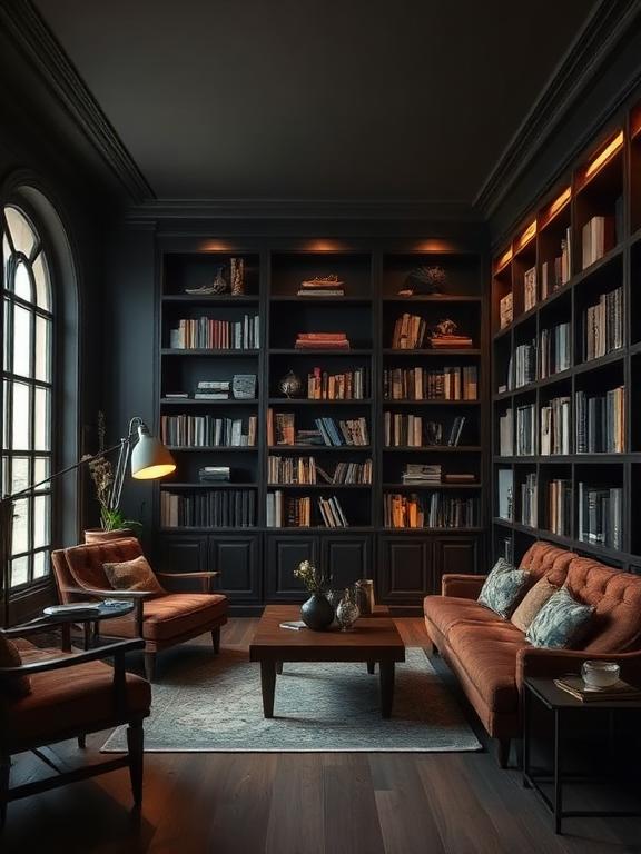 Living room with bold statement rug, neutral furniture, stylish deco