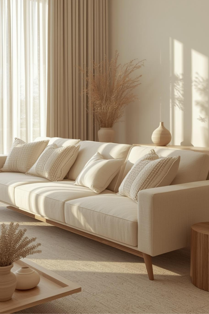 23 Cozy Living Room Ideas for a Warm & Inviting Space Warm Neutral Color Palette with Organic Materials