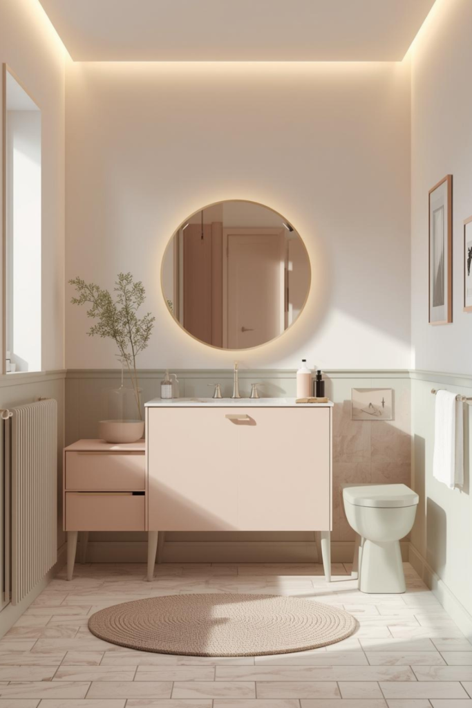 21 Bathroom Inspiration Ideas for a Dreamy Refresh Pastel bathroom decor, soft colors, modern aesthetic