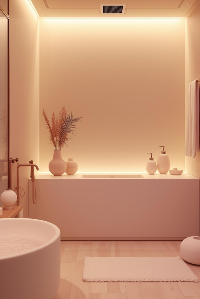 21 Bathroom Inspiration Ideas for a Dreamy Refresh Bathroom accessories with organic shapes, neutral palette