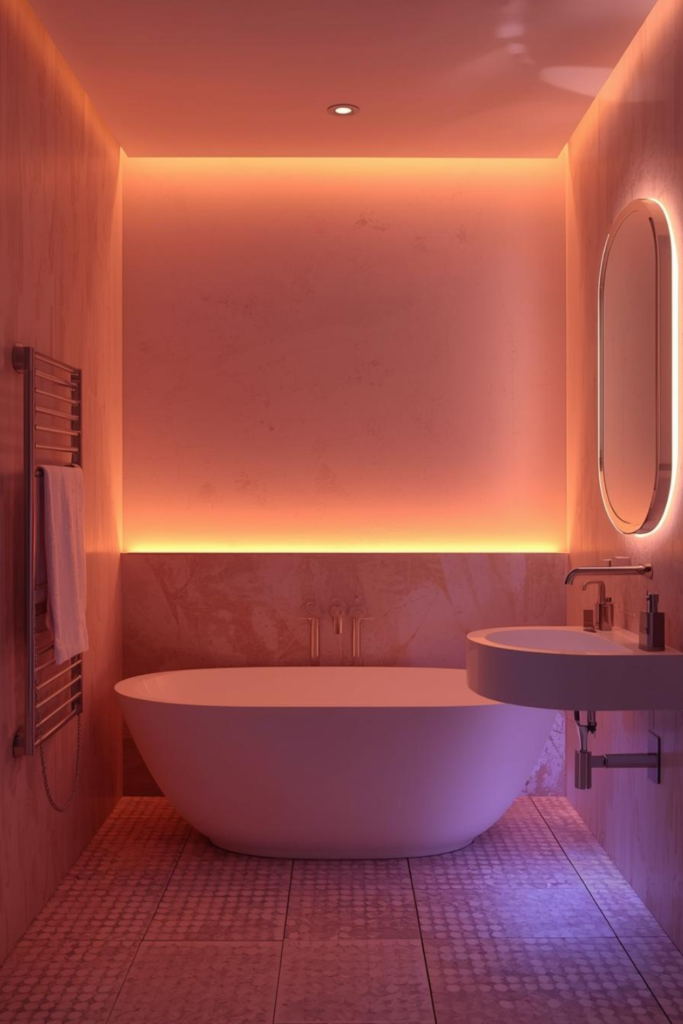 21 Bathroom Inspiration Ideas for a Dreamy Refresh Bathroom with layered lighting, warm ambiance