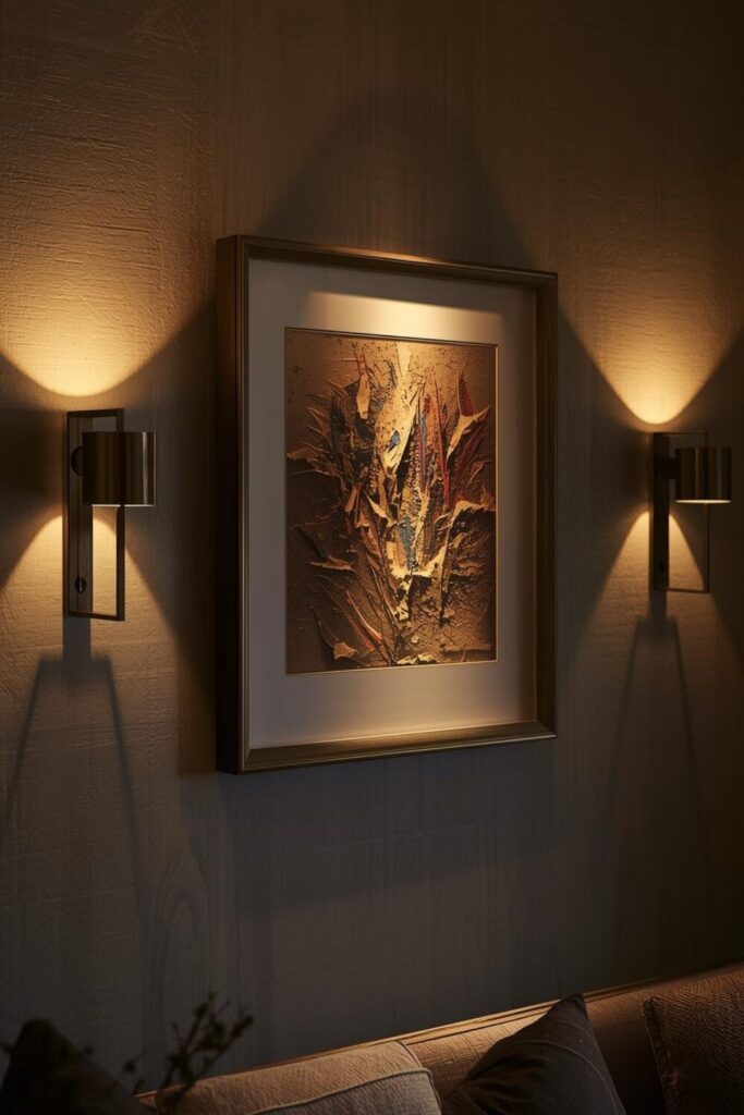 15 Elegant Living Room Wall Decor Ideas That Will Transform Your Space Lighting is one of the most underrated wall decor tools. Wall sconces or LED accent lights can highlight your favorite artwork, photos, or architectural features. Choose warm lighting to create a cozy ambiance. Placement matters: a pair of sconces on either side of a painting instantly adds symmetry and sophistication.