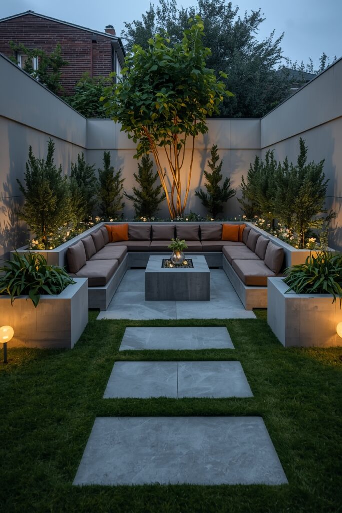 22 Raised Bed Border Ideas for a Fresh Look Small concrete block raised bed border with seating design.