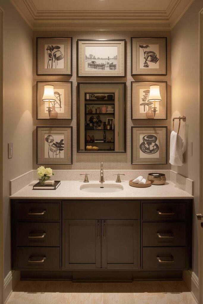 powder room wall art decor