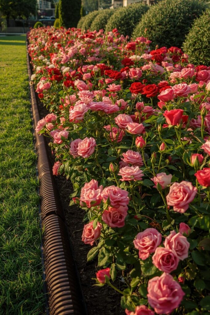 15 Cheap DIY Garden Border Ideas That Look Expensive Curved metal edging creating a modern garden border