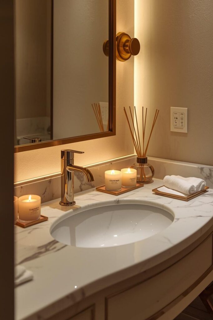 powder room candles decor