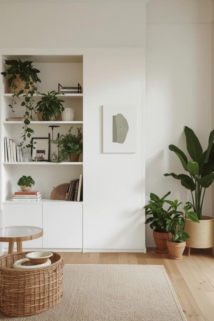 24 Living Room Partition Ideas for Modern Homes Open shelves used as partition